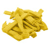 A pile of yellow disposable microblading hair net caps for permanent makeup.