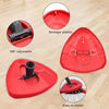 Red adjustable spin mop replacement set with various components shown in detail