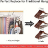 A set of 14 packs of stainless steel hangers designed as a perfect replace for traditional hangers.