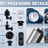 Details of a heavy-duty stainless steel drain blaster kit showing various components like the main body, trigger, and pressur