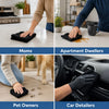 Four images showing different people using heavy duty microfiber cleaning towels for cleaning tasks.