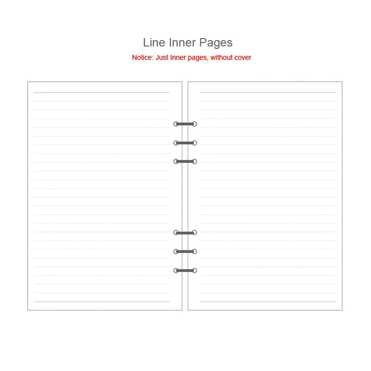 A sheet of lined paper from a loose leaf notebook refill for spiral binders, showing the inner pages.