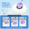 Diagram showing how to connect and change the mop head on a cordless vacuum cleaner.