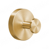 A round, brass-toned towel rack with a lever handle, made of stainless steel.