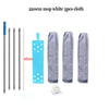 Three pieces of 220cm mop white cloth and telescopic rods for cleaning