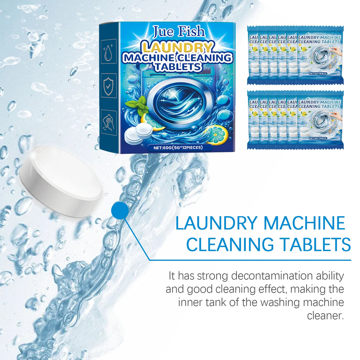 Effervescent Tablet Washing Machine Cleaner