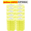 A pack of 60 yellow disposable toilet cleaning foam sponges, each measuring 5.5x5.5 cm.