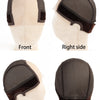 Images showing an adjustable velvet headband wig cap from the front, right side, left side, and back views.