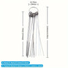 Stainless steel shower head cleaning brush set with various sized bristles and a hanging design