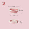 Cuenco plegable portátil de lavandería rosa, con dimensiones de 21 cm y una profundidad de 6.5 cm.