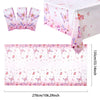 Tissu de papillon aquarelle rose avec divers motifs d'insectes, utilisé comme nappe ou décoration de fête