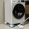 Anti-vibration feet installed under a silver washing machine.