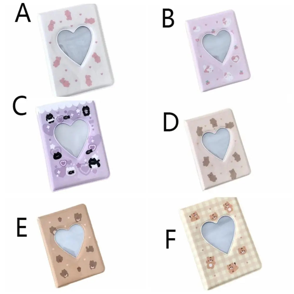 Cinco variaciones de un álbum de fotos de oso lindo para tarjetas y recuerdos en colores pastel y diseños