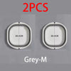 Two grey-m colored foldable plastic wash basins shown side by side
