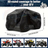 Black heavy-duty cover for an ATV, designed to provide all-round coverage and protection.