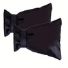 Black reusable insulated faucet cover with a black ribbon tie