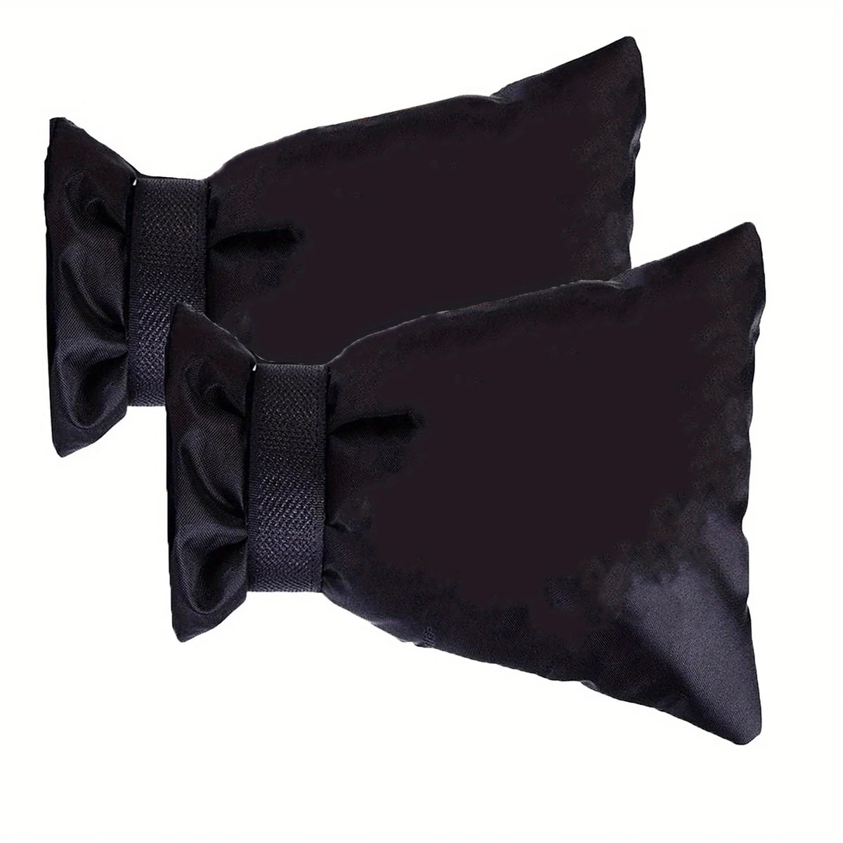 Black reusable insulated faucet cover with a black ribbon tie