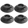Four black anti-vibration rubber pads designed for washing machines and dryers.