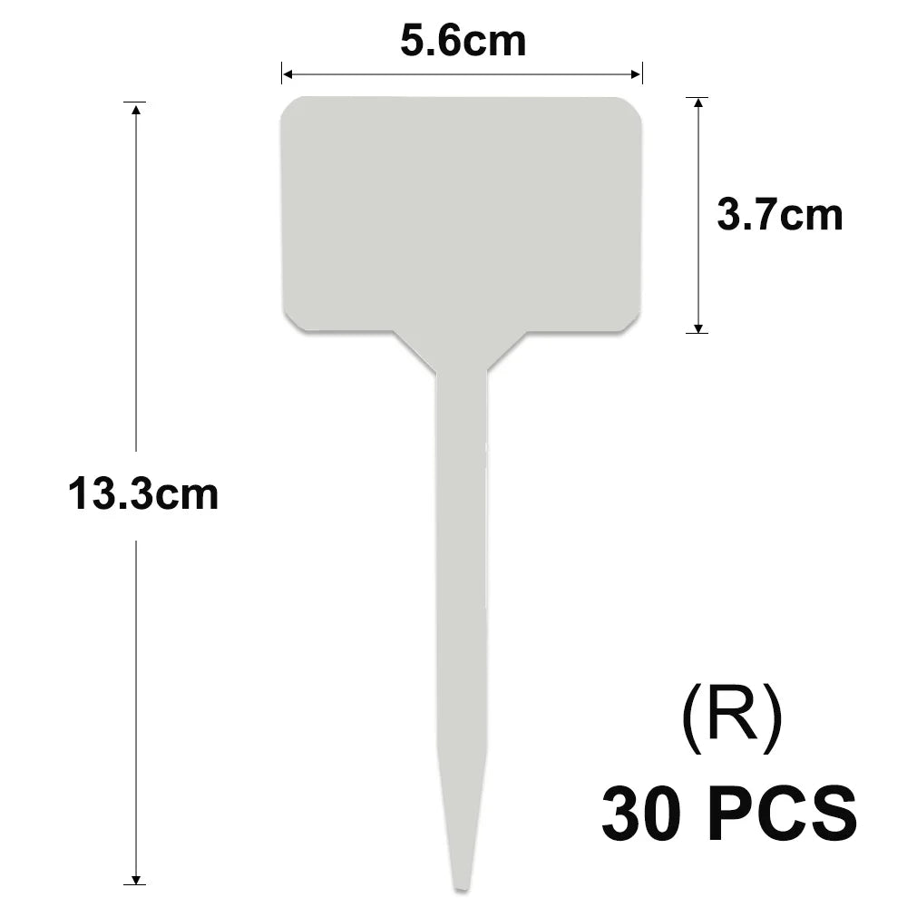 A T-shaped plant marker with a 5.6cm wide top and a long, narrow stem, shown in a light gray color.