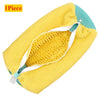 Yellow and teal multi-use shoe cleaning set with brushes and storage bag