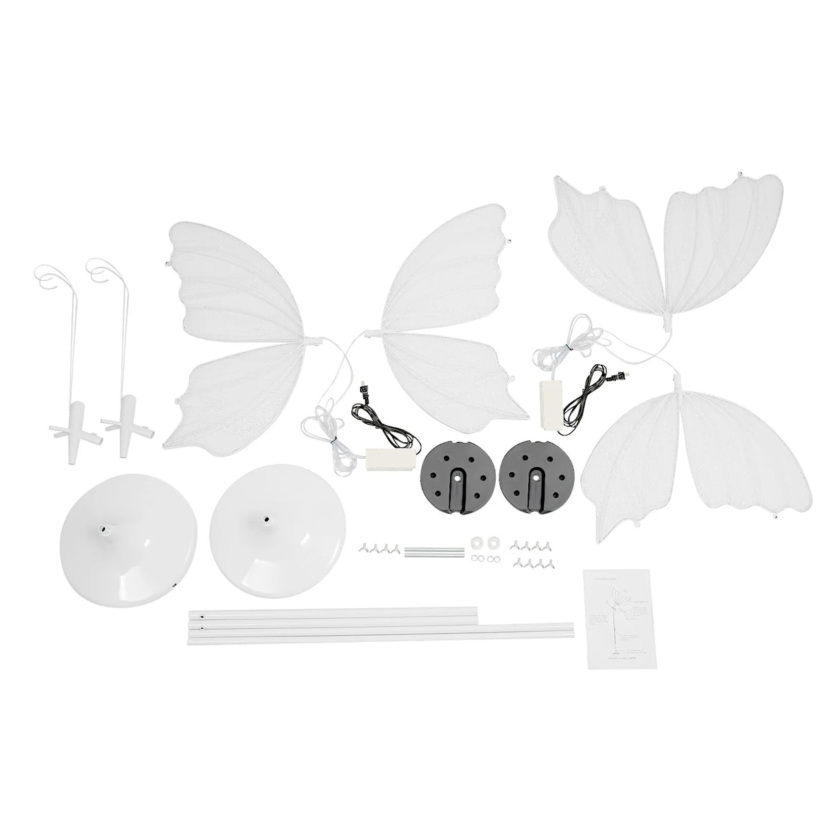 Set romantischer Schmetterlings-LED-Bodenlampen mit Leuchten und dekorativen Flügeln