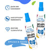 A bottle of miss mouth messy eater stain treater spray with a blue cap and white label.