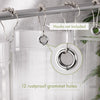 Crystal clear shower curtain with 12 rustproof grommet holes and hooks not included