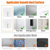 Wall mount organizer for smooth hard surfaces like glass, metal, marble, tile, refrigerator, and doors.