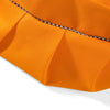 Orange fabric of a kids' adjustable apron and chef hat set shown in a close-up view.