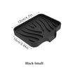 Black small silicone draining soap tray organizer with wavy grooves