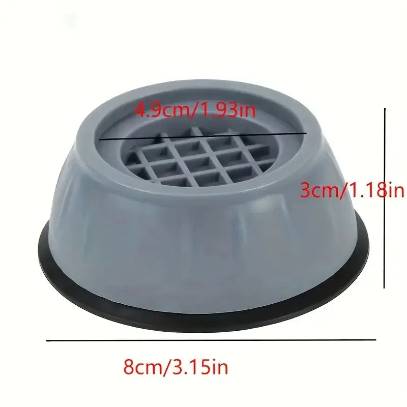 Gray anti-vibration pad with a grid design and measurements shown.