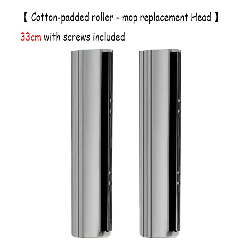 A pair of replacement mop heads, 33cm long, with screws included.