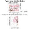 Finished size of decorative peach tree branches for wall, showing the packaged product and final dimensions.
