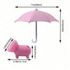 Pink universal phone sunshades with suction cups shown with a pink umbrella and a pink phone holder.