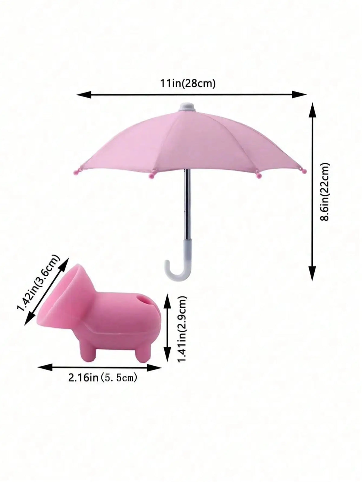 Pink universal phone sunshades with suction cups and a matching umbrella for protection