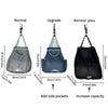 Comparison of three versions of a wall mounted garbage bag storage organizer: Normal, Upgrade, and Normal plus.