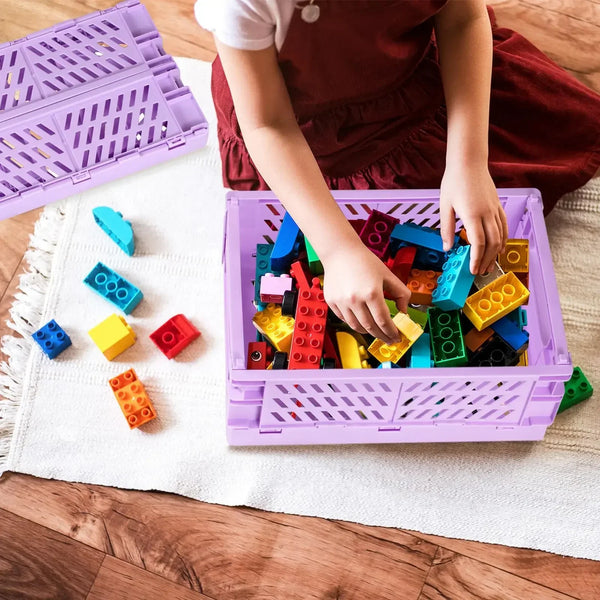 Foldable Plastic Storage Baskets (Set of 2)