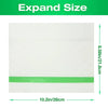 A rectangular white mopping pad with a green accent strip, labeled for expanding size.