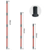 A set of universal mop handle and base components shown in various lengths.