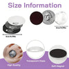 Size information for decorative glass refrigerator magnets showing dimensions and quality details