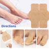 Demonstration of nail repair patches applied to the toenails and surrounding skin.