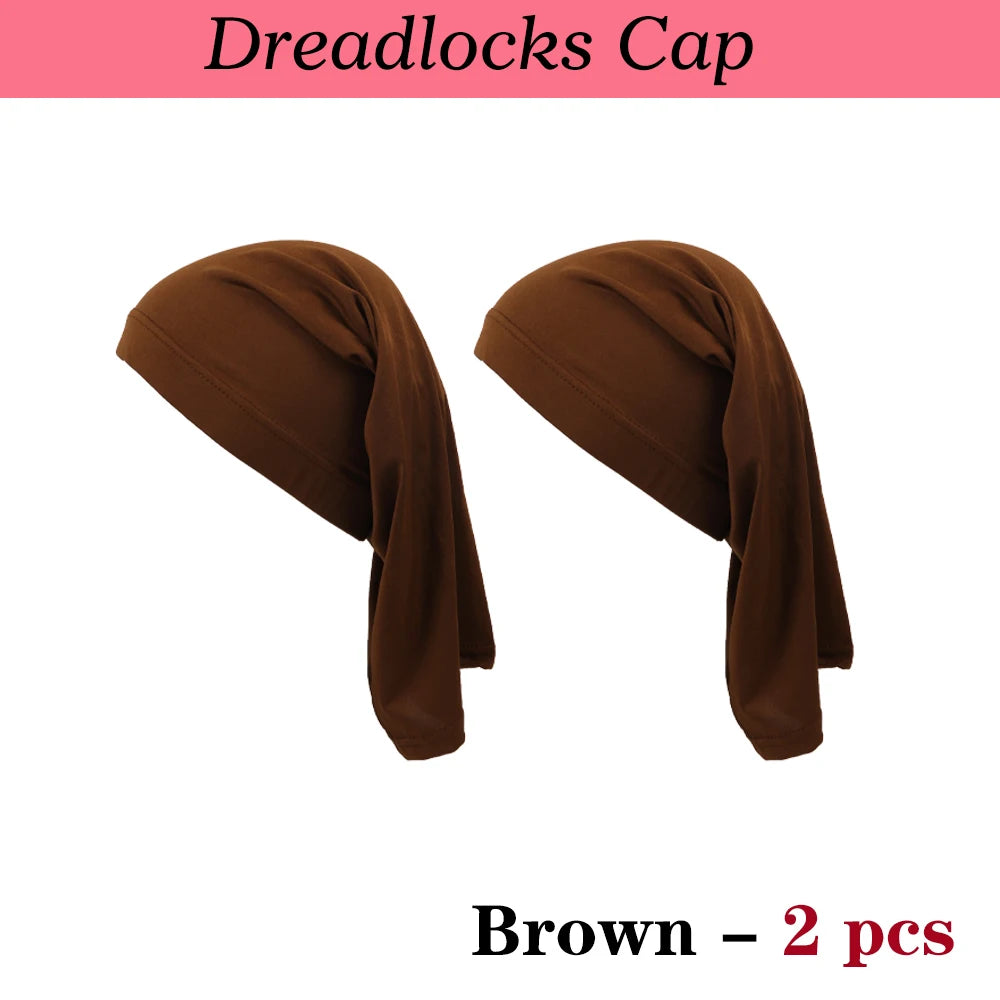 Two brown dreadlocks caps shown in a product photo.