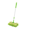 A green toddler mini broom and dustpan set with a handle and brush.