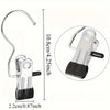 Stainless steel clothespin with a metal hook and black clip for laundry organization