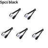 A set of five black two-sided microfiber cleaning brushes for eyeglasses.