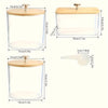 Clear reusable laundry pod storage containers shown in various sizes and angles