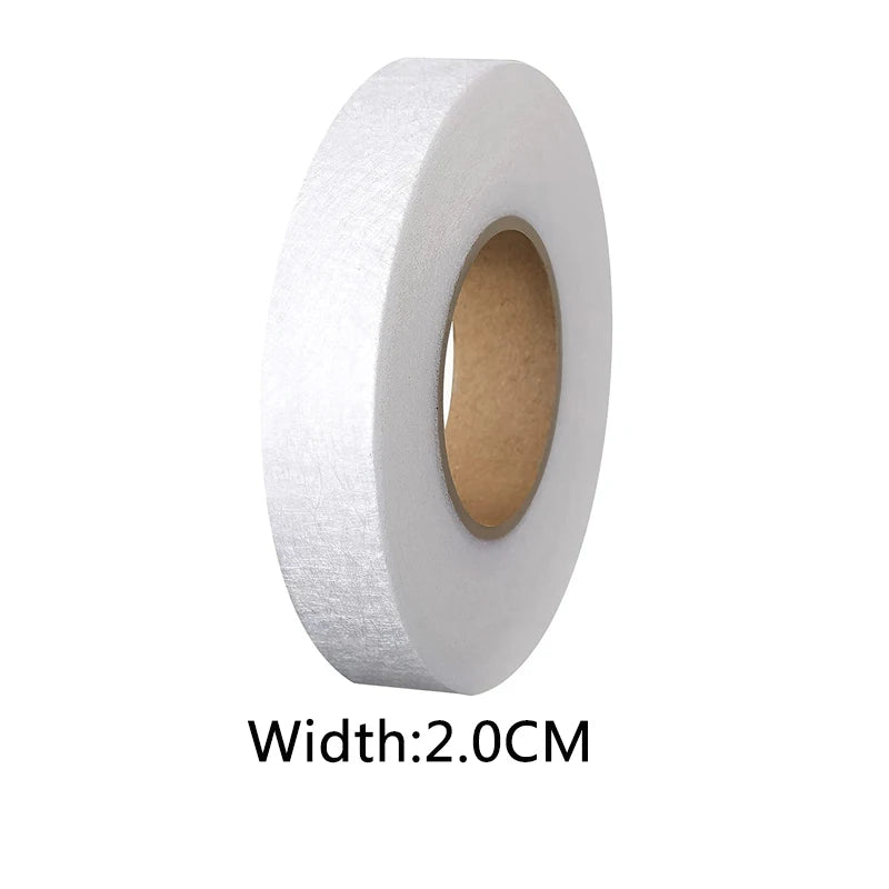 Rollo de cinta de dobladillo para coser tela de refuerzo blanca, con un ancho de 2.0 cm