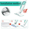 Installation method showing replacement microfiber pads for a Shark steam mop.