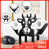 Black novelty animal toilet paper holder and storage rack featuring deer or moose heads
