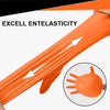 Guantes de trabajo de nitrilo naranja que demuestran excelente elasticidad y estiramiento